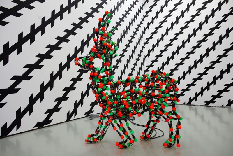 Carsten Holler Reindeer red green